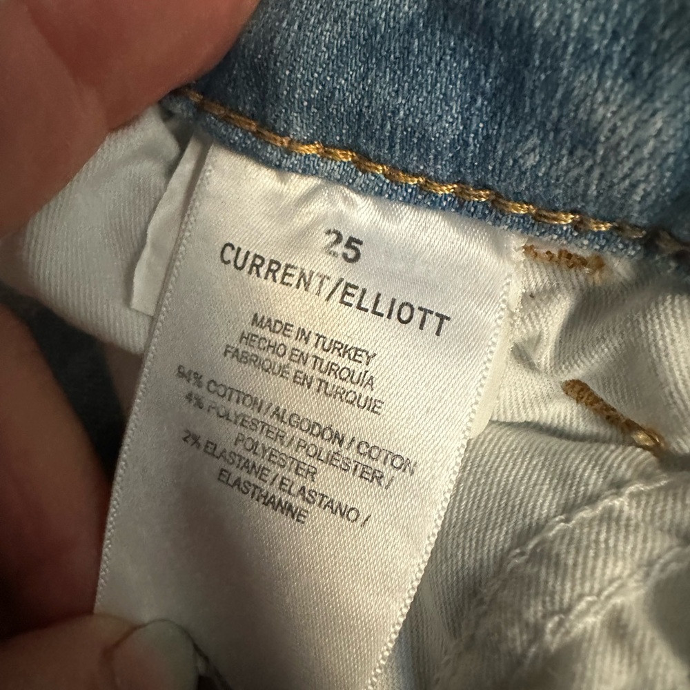 Current Elliot jeans wide/straight leg jeans size 25 worn once - Picture 5 of 5